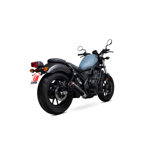 Scorpion Exhaust Honda CMX500 (Rebel) 2017 - 2019 Red Power Slip-on Black Ceramic Coated Sleeve